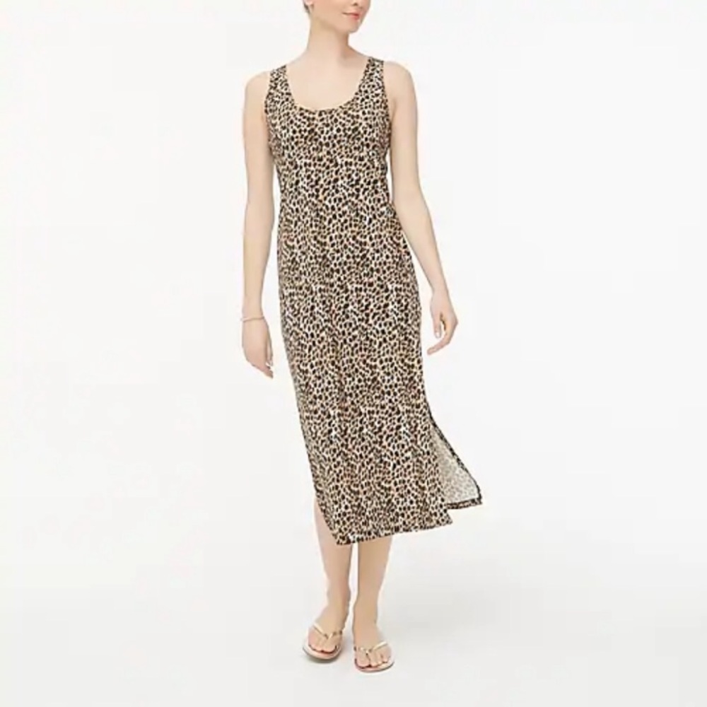 J Crew leopard print sleeveless knit dress